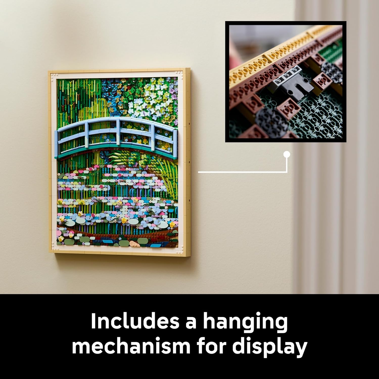 LEGO Art Claude Monet – Bridge Over a Pond of Water Lilies - Building Sets for Adults, Ages 18+ - Wall Decor for Living Room or Home Office - Gift for Women & Men - 31220