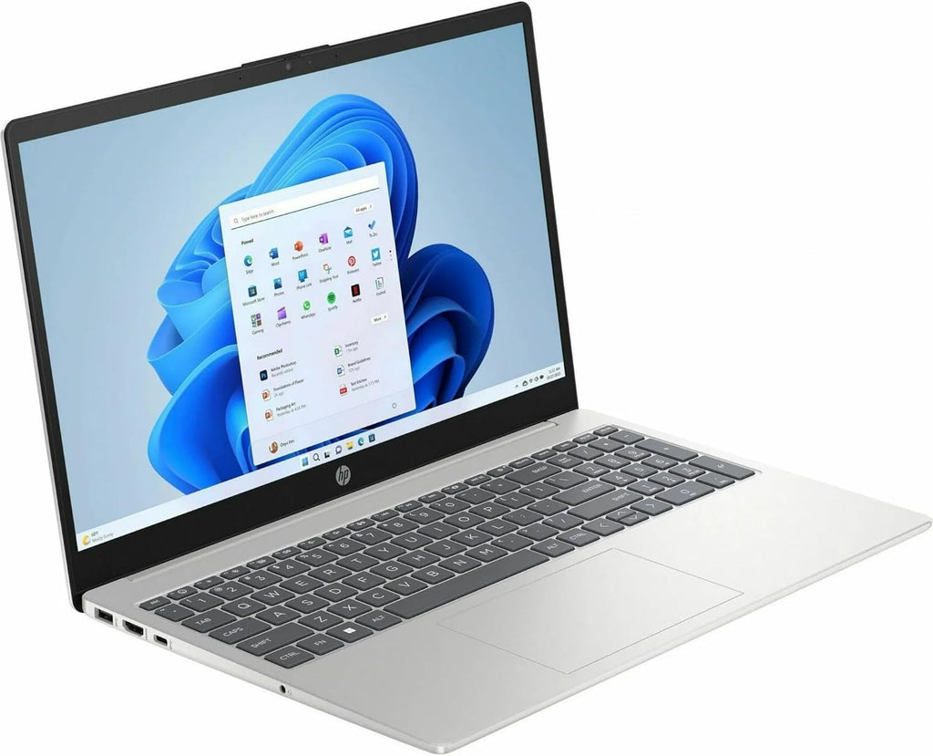 HP 15-fd0522nr 15.6" HD Laptop, Intel N200 1.0GHz, 4GB RAM, 128GB UFS, Windows 11 Home, Natural Silver