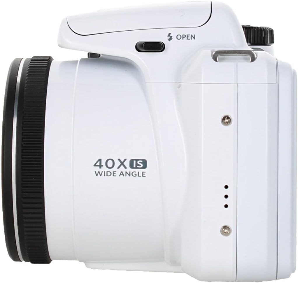 Kodak Pixpro AZ405 Digital Camera (AZ405WH) Bundle Including: 64 GB Memory Card, Rechargeable Batteries, Case, Neck Strap, Lens Caps, Full Cleaning Kit, Card Reader, Card Wallet, USB Cable, Cap Keeper