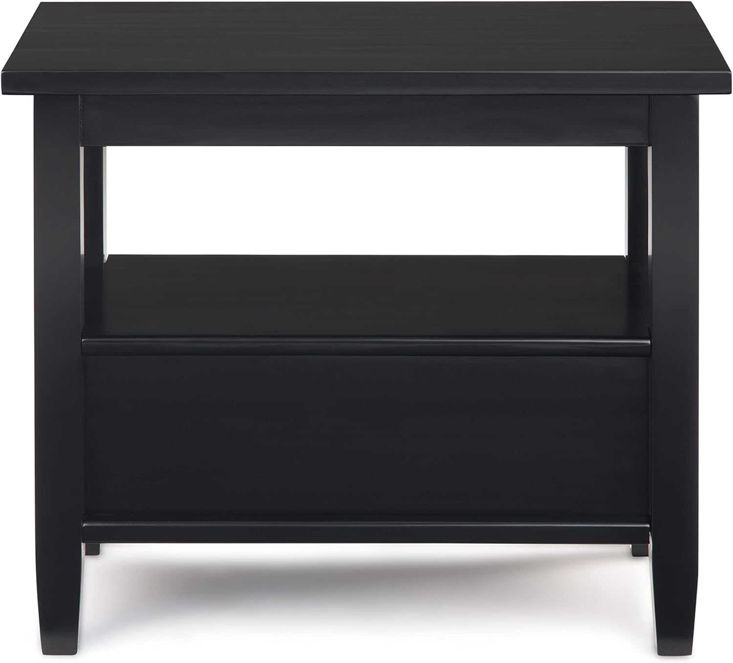 SIMPLIHOME Warm Shaker Solid Wood 14 inch Wide Transitional-Style Narrow Side Tables in Black for the Living Room and Bedroom (Set of 2)