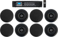 Rockville CC525T Bundle: (4) Pair 5.25-in 70V Commercial in-Ceiling Speakers, RCS180-6 180W 6-Zone Rack Mount Digital Hybrid Amplifier Receiver, Bluetooth, for Bedroom/Living Room/Bathroom, 5-Items