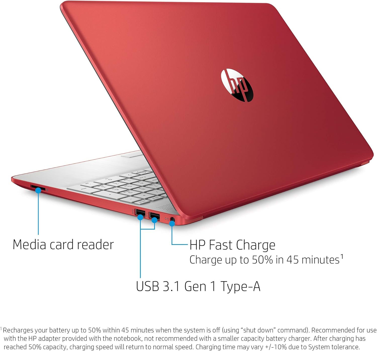 HP Pavilion Intel Pentium Silver N5000 4GB 128GB SSD Windows 10 Laptop Red