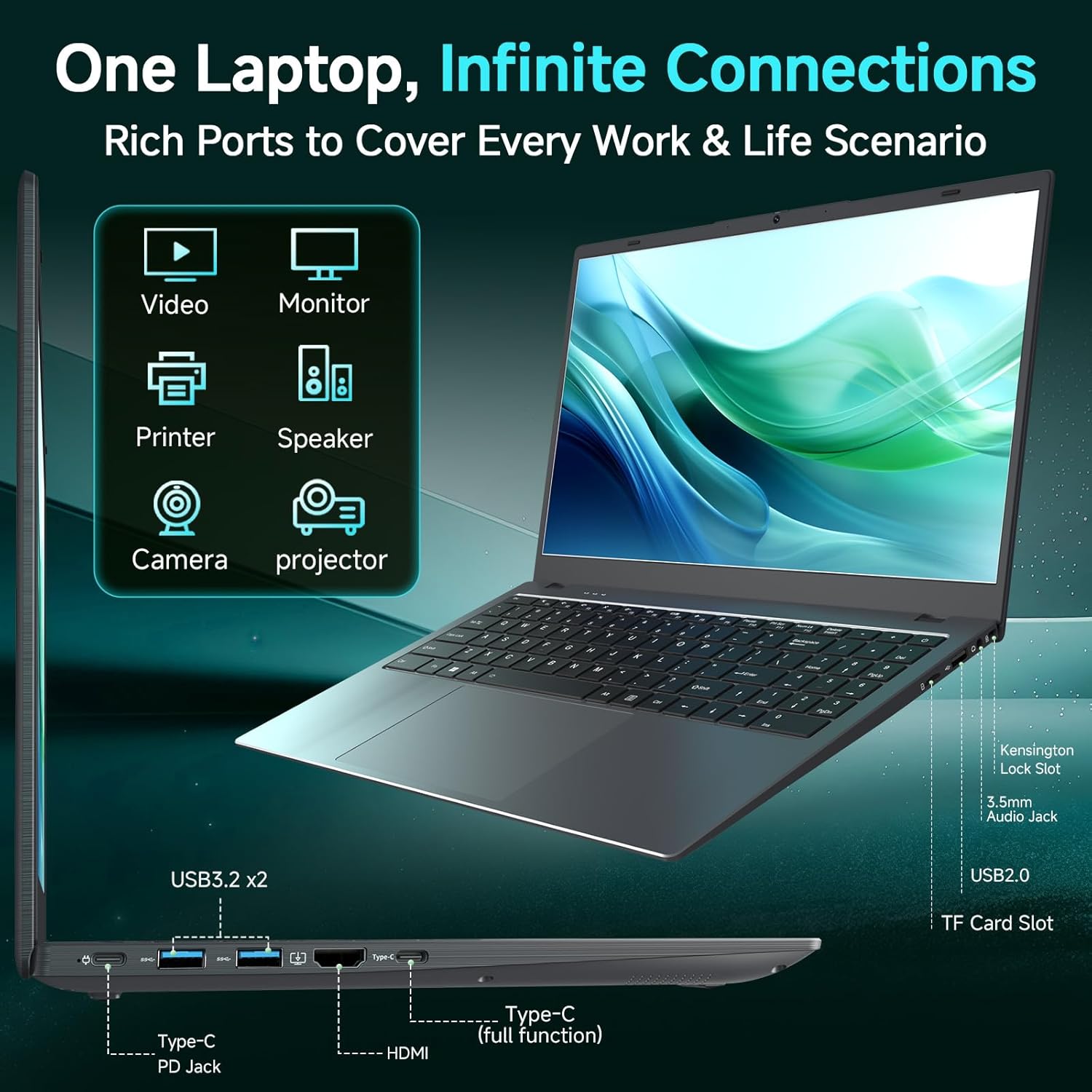 15.6 inch Laptop Computer, AMD 3020e Processor Up to 2.6GHz, 8GB RAM 256GB SSD, FHD IPS Display, Reliable Laptop with Type C, USB 3.2, HDMI, WiFi 5, Lightweight Laptop for Business & Students
