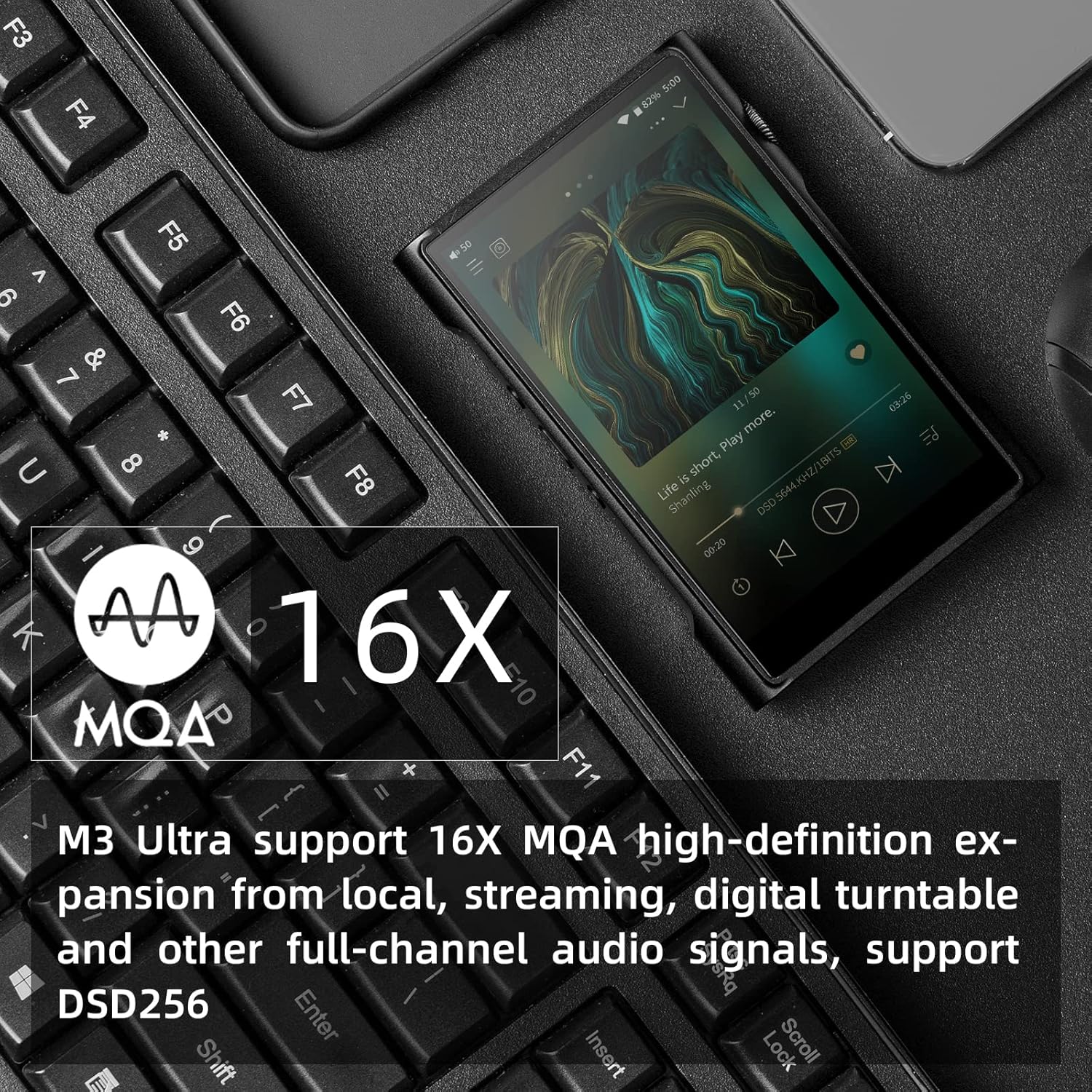 SHANLING M3 Ultra MP3/MP4 Player,Hi-Res Bluetooth Audio Player,Portable Digital Music Player,MP3 Music Player with Dual ES9219C 4.2in LCD Touch Screen 5G DAC/AMP Android 10 3.5mm&4.4mm Output (Black)