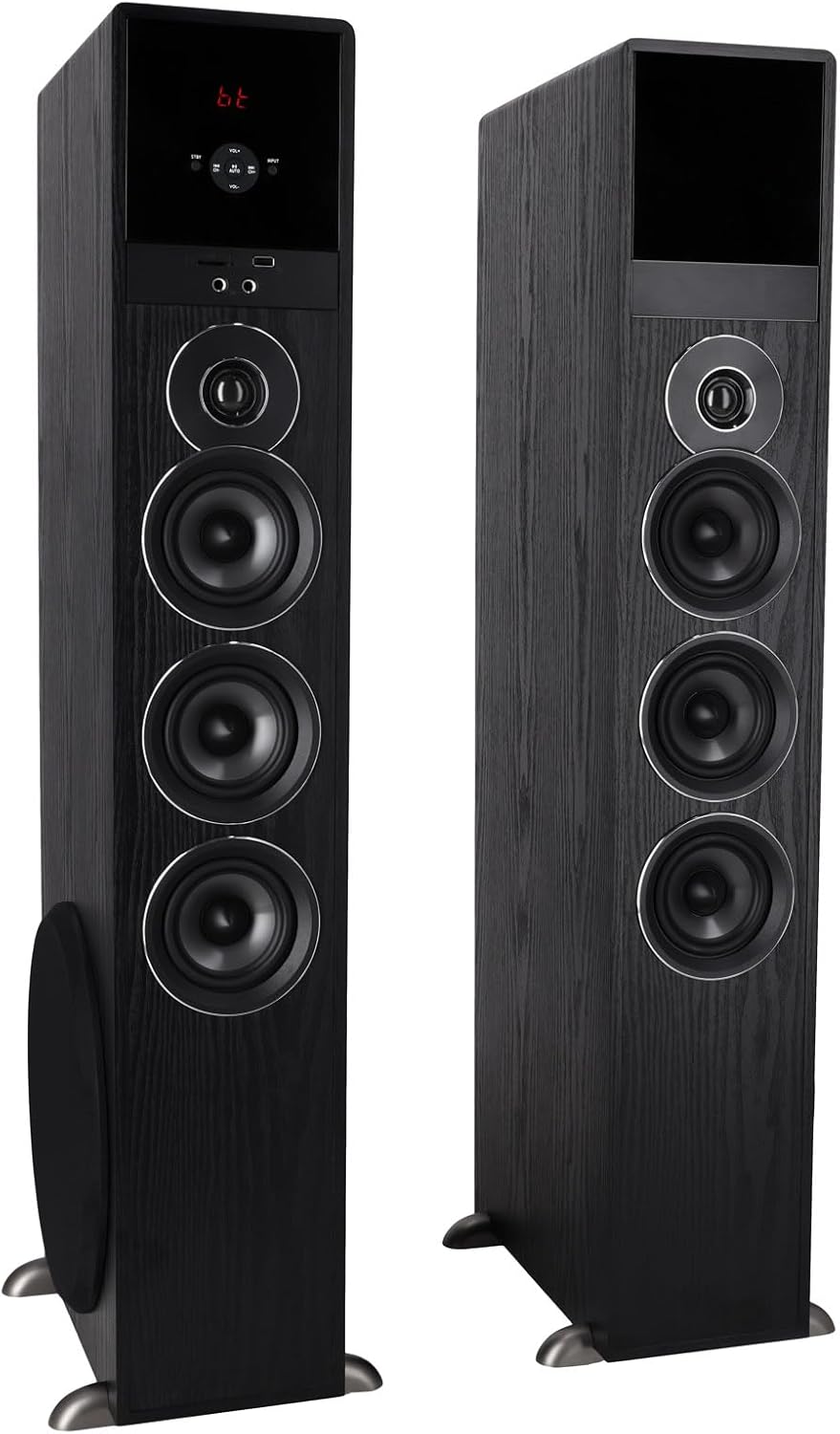 Rockville TM150B Powered Home Theater Tower Speaker System, Black, 1000W, 10" Subwoofers, Bluetooth, USB/SD Playback, FM Radio, Remote Control, Karaoke Ready, Perfect for Home Entertainment