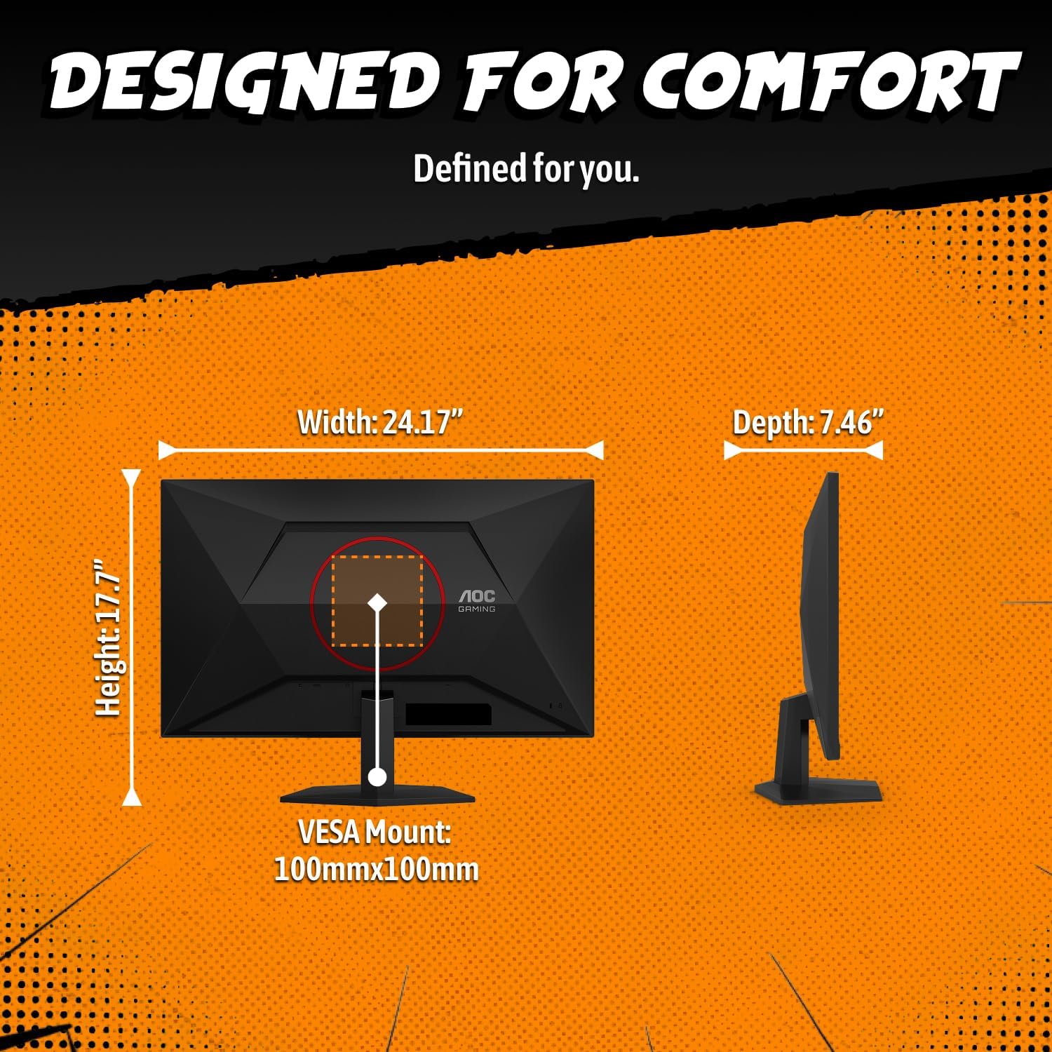 AOC 27 Inch QHD Gaming Monitor 240Hz 0.3ms, Overclock 260Hz, IPS, 2560x1440, G-Sync Compatible, HDR Ready, DisplayPort 1.4 HDMI 2.0, VESA Mount, 3-Year Zero-Bright-Dot, Q27G41ZE