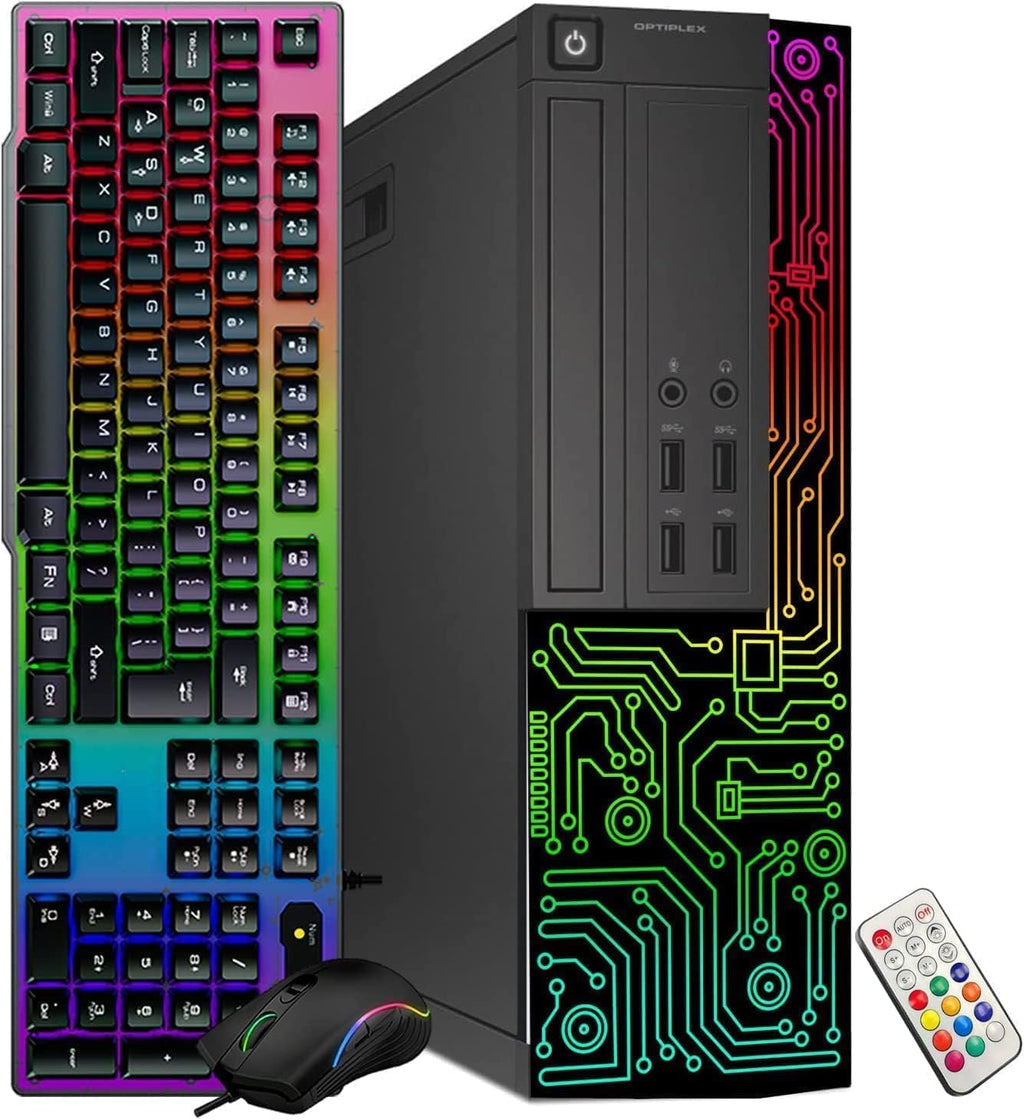 Dell OptiPlex RGB Desktop Computer PC, Intel Core i7, 16G RAM, 512G SSD, New 22 inch FHD Monitor, RGB Keyboard & Mouse, RGB Headphone, Webcam, WiFi, BT 5.0, Windows 11 Pro (Renewed)