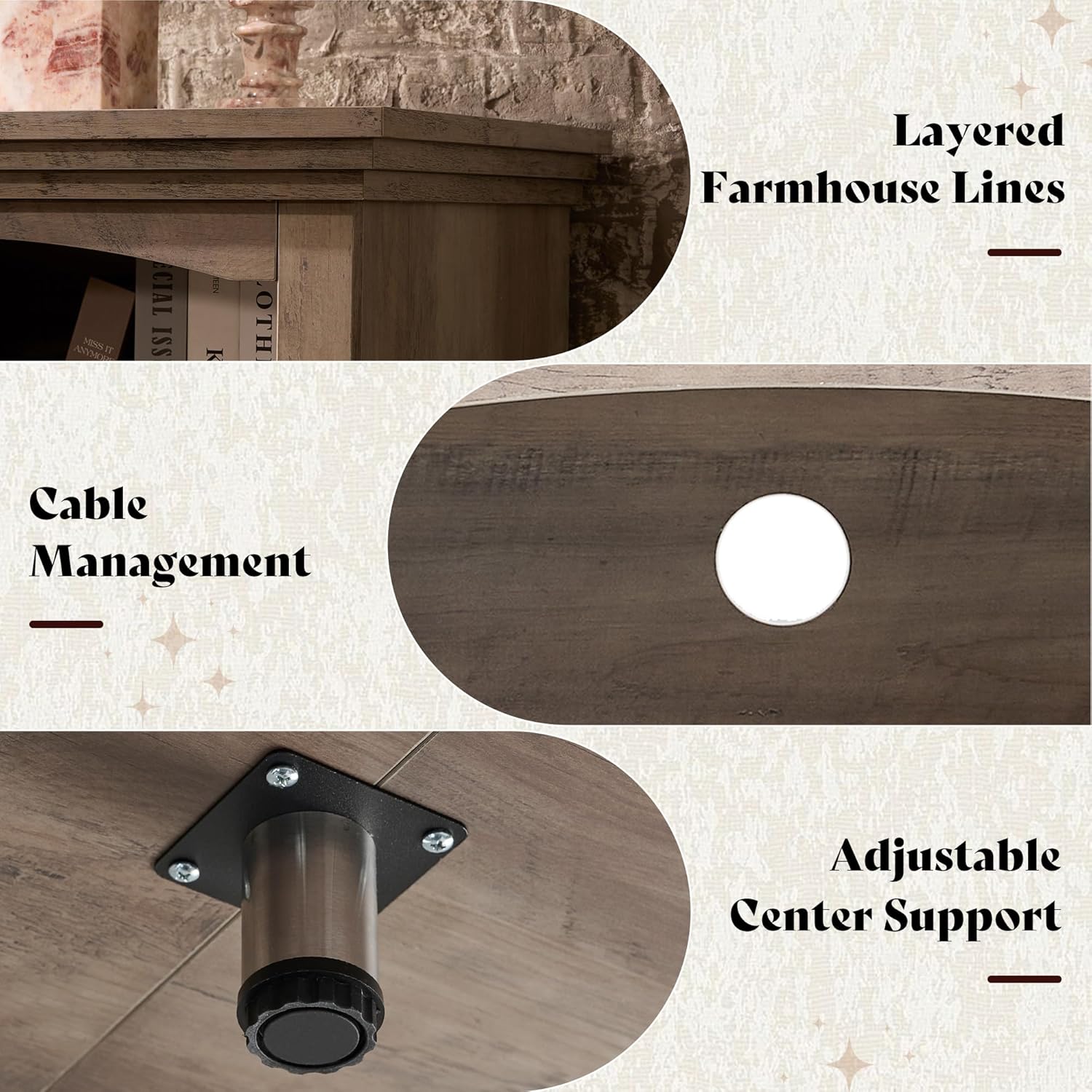 AMERLIFE 70 Inch Fireplace TV Stand for TVs up to 80", Farmhouse Entertainment Center with 23" Electric Fireplace One-Box Delivery, Media Console Table with Storage for Living Room, Rustic Grey