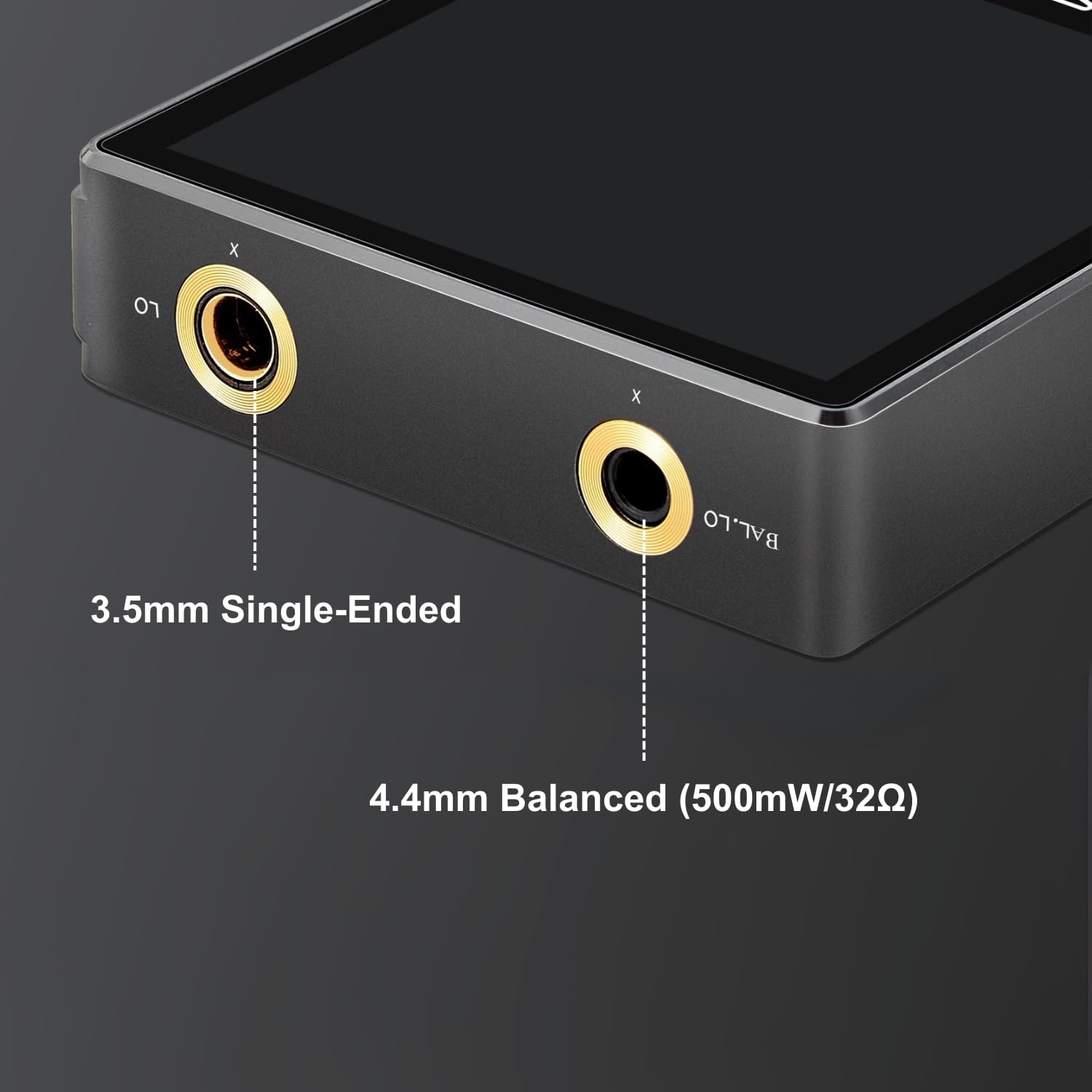 Surfans F20 Pro Hi-Res Music Player, Dual ESS9018 DAC,DSD512, Spotify & Tidal Support, WiFi & Bluetooth LDAC, 4.4mm Balanced(500mW), Expandable 1TB, Touchscreen Portable MP3 DAP (Gray)