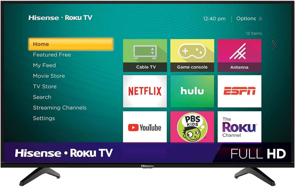 Hisense 40H4F 40-Inch LED Roku Smart TV with Alexa Compatibility (2020) (Renewed)
