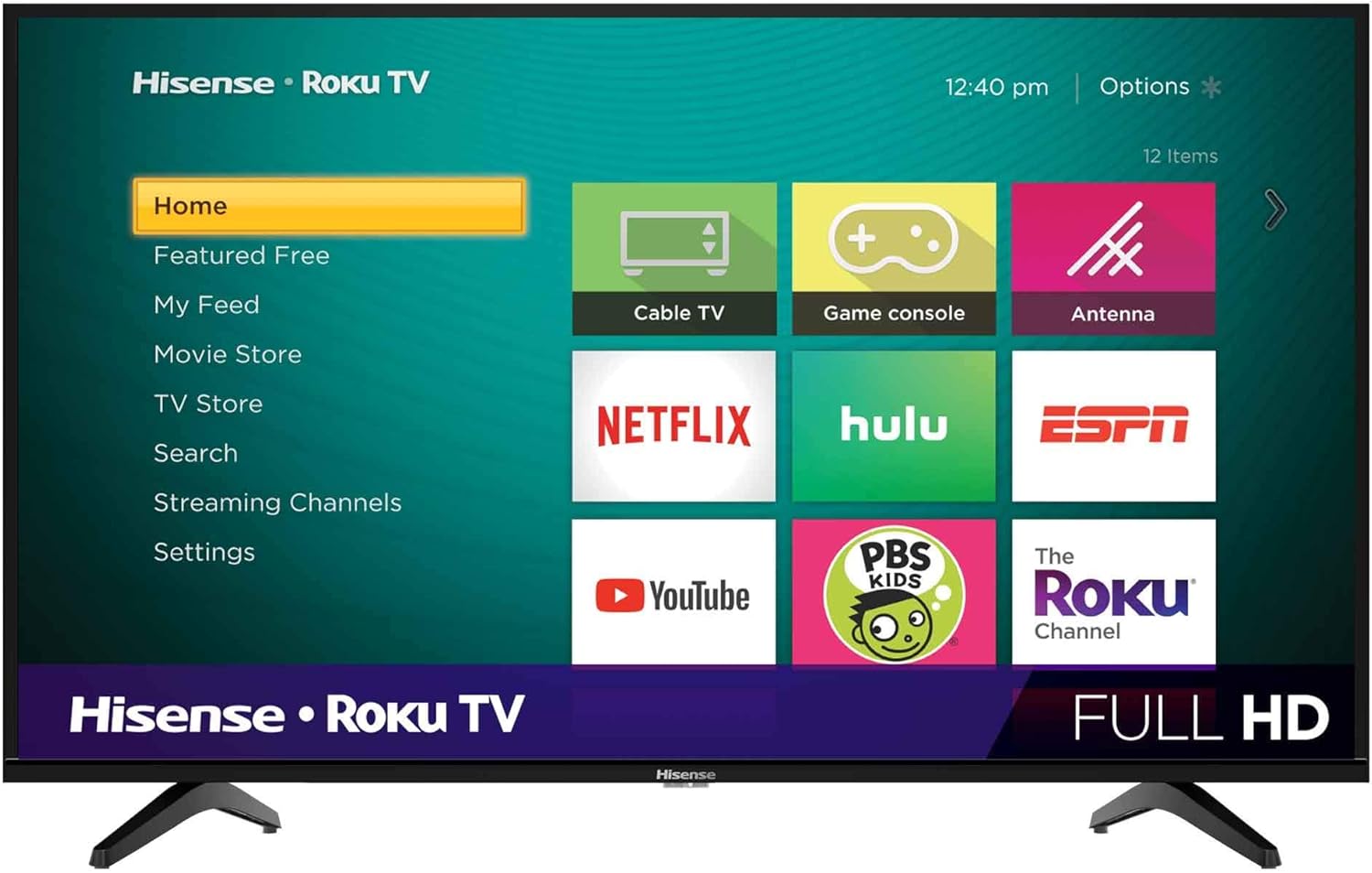 Hisense 40H4F 40-Inch LED Roku Smart TV with Alexa Compatibility (2020) (Renewed)