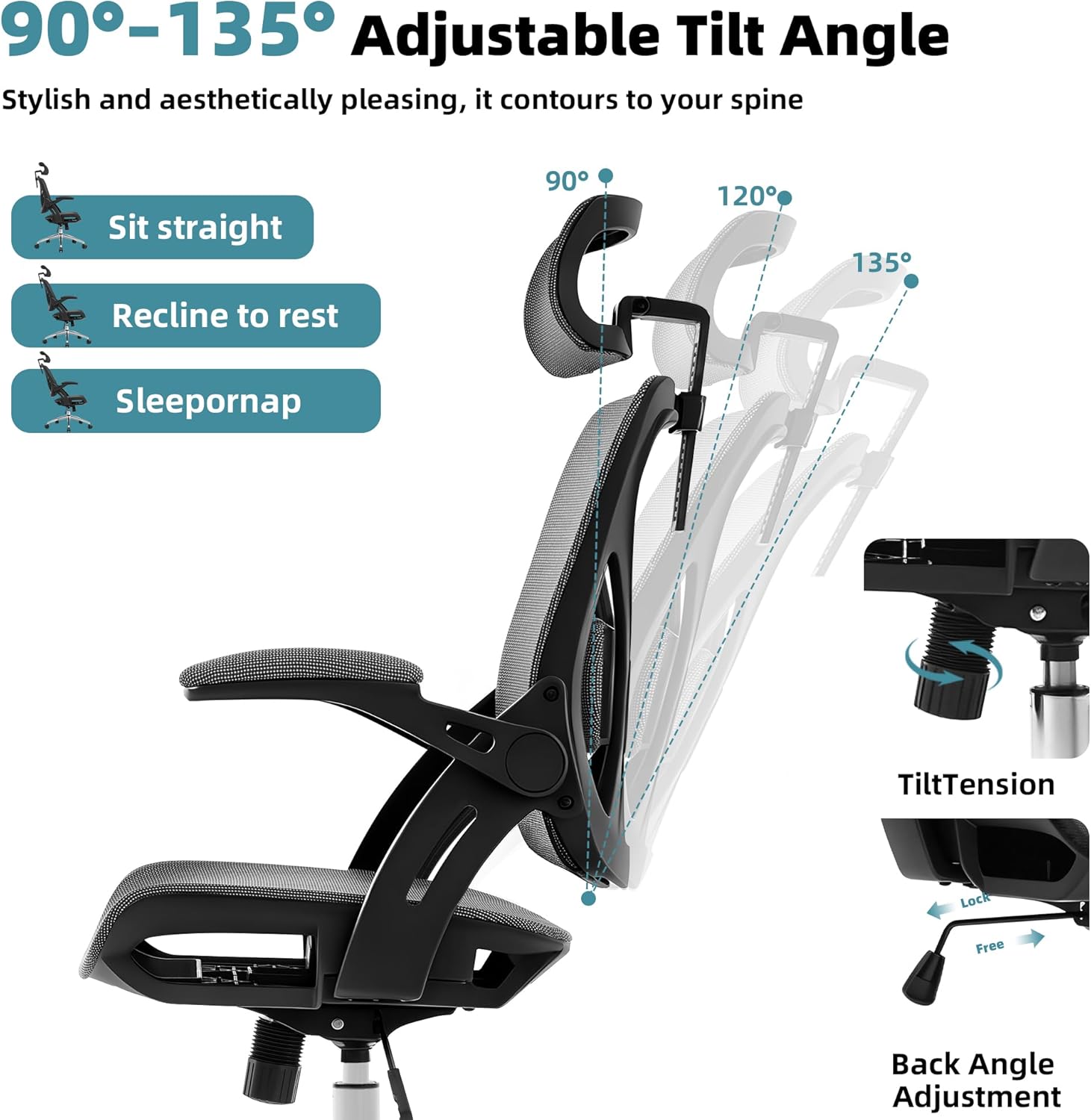 Home Executive Office Desk Chairs Gaming Chairs for Adults Ergonomic Chair Desk Chair Computer Chair for Bedroom Comfortable Office Chair
