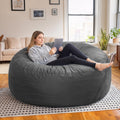 fond + found 5FT Bean Bag Chair for Adults - Giant Memory Foam Bean Bag with Removable Washable Cover, Large Comfy Bean Bag Chair with Handle & Side Pocket for Living Room, Bedroom, Gaming