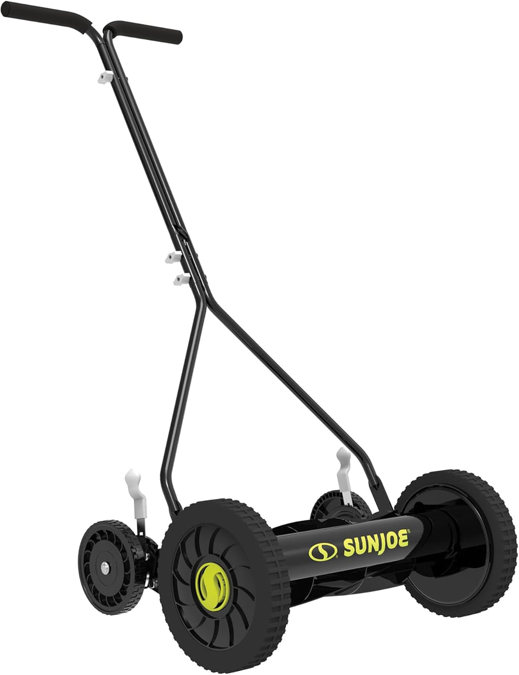 Sun Joe Manual Push Reel Lawn Mower with 9 Adjustable Positions, 14-Inch Cutting Width - Heavy-Duty Yard Trimming Machine for Gardening Care and Maintenance, MJ503M