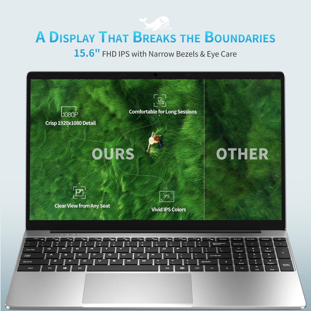 2026 Laptop Computer 15.6" FHD IPS Display, 16GB RAM 1TB SSD, 4-Core N150 Processor up to 3.6GHz, with Win 11 Pro, Thin & Light 3.52lbs, Backlit Keyboard, Silver
