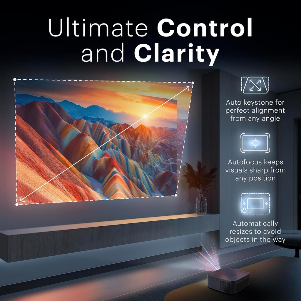 KODAK Flik X20 1080p Smart Projector - Black, 3.9 lb - Built-In ATV Dongle with Projector Apps - Android TV 12 & Google Assistant for Smart Wi-Fi Display - HDR10+ & 4K Decode for 1080p Display