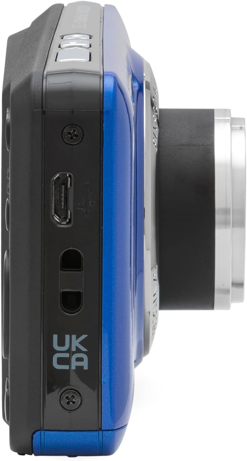 Kodak PIXPRO FZ55 Digital Camera, Blue Bundle with Lexar 32GB High-Performance 800x UHS-I SDHC Memory Card + Deco Photo Point and Shoot Field Bag Camera Case