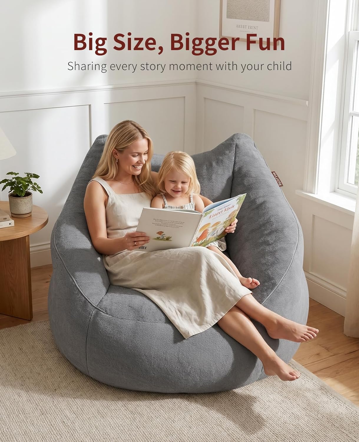 Relefree Cafy Bean Bag Chair for Adults,Oversized Reading Chair with Armrests,Memory Foam Filling Comfy Chair,Giant Cozy Adult Bean Bag Chair,Large Lazy Living Room Chair for Bedroom,Reading Nook