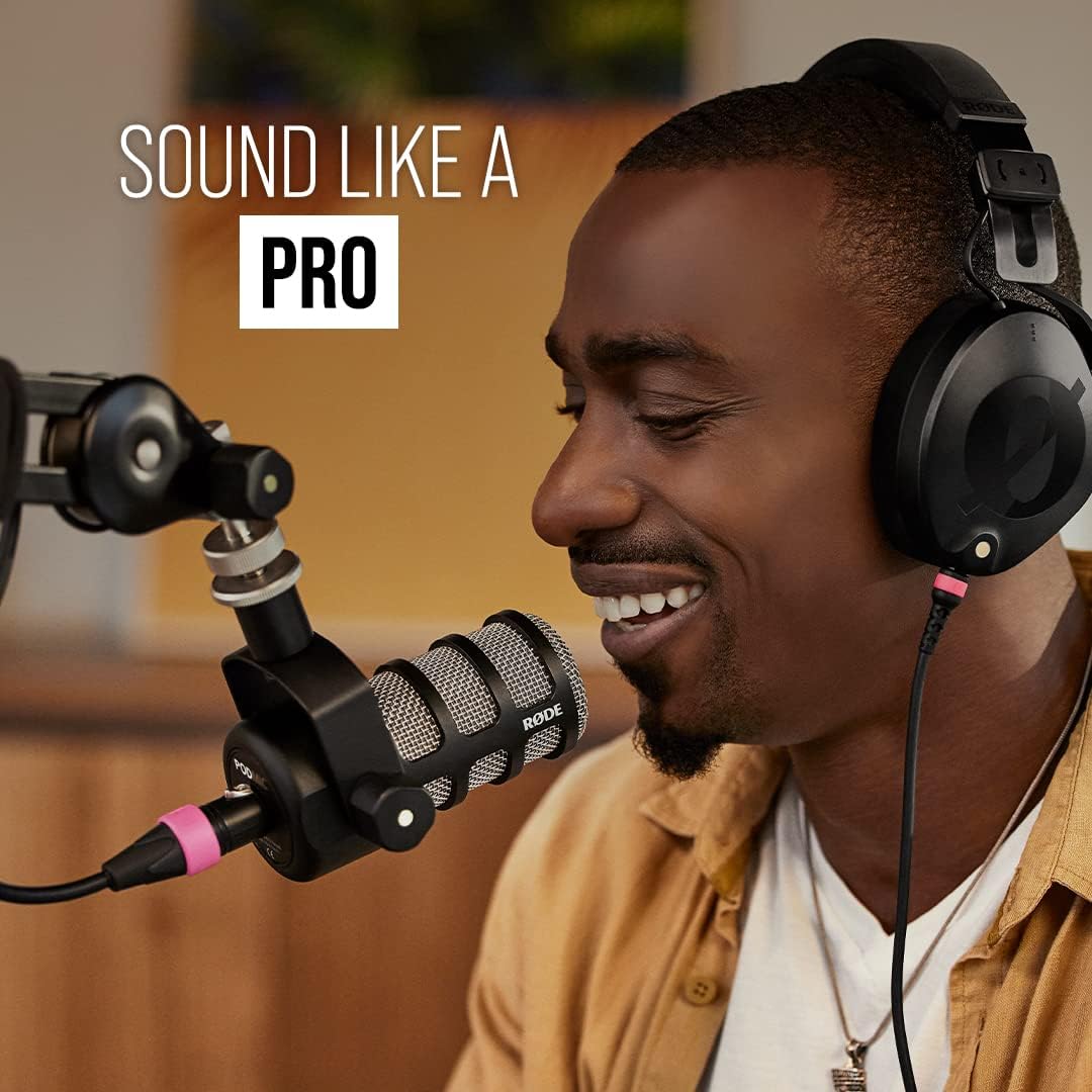 RØDE PodMic Cardioid Dynamic Broadcast Microphone — XLR Output ONLY, Requires Audio Interface (RØDECaster or similar). For USB Plug-and-Play, see PodMic USB.