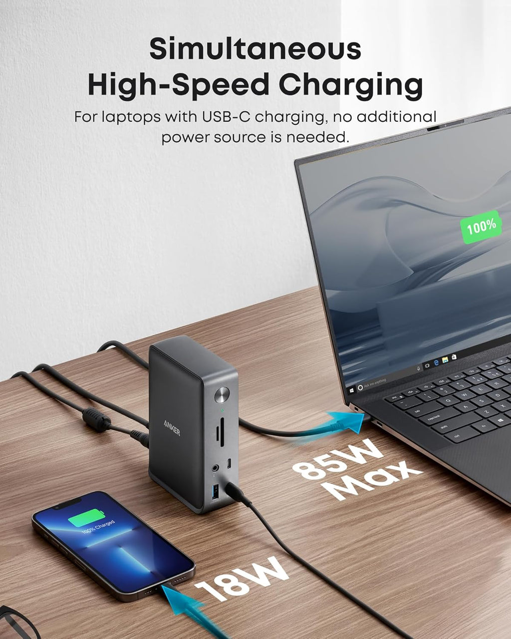 Anker Laptop Docking Station, 13-in-1 USB-C Docking Station, Triple Display with 2xHDMI and 1xDP, 10 Gbps USB-C and 5 Gbps USB-A Data, Ethernet, Audio, SD, 85W Charging for Dell, HP, Lenovo and More