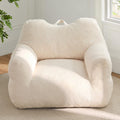HUGHEAVEN Big Bean Bag Chair for Adults & Kids, Giant Oversized Bean Bag Couch, Comfy Reading Chair with Armrests, Soft Cozy Chair for Bedroom, Lounge Sofa for Gaming, Napping & Relaxing, Beige