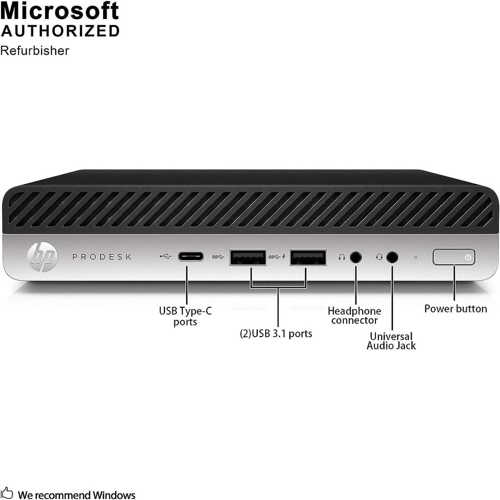 HP ProDesk 600 G3 Mini PC Desktop Computer, Intel Core i5-6500 (Quad Core) 8GB RAM 256GB PCIe Solid State Drive USB-C, Keyboard & Mouse, WiFi, BT, Windows 11 (Renewed)