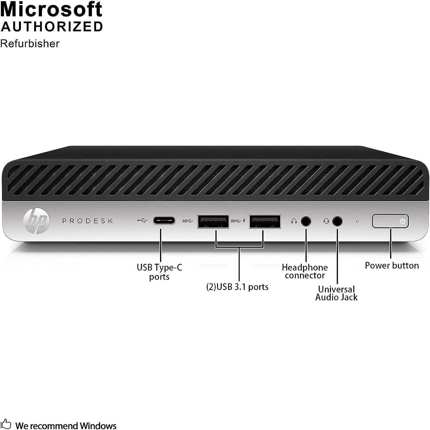 HP ProDesk 600 G3 Mini PC Desktop Computer, Intel Core i5-6500 (Quad Core) 8GB RAM 256GB PCIe Solid State Drive USB-C, Keyboard & Mouse, WiFi, BT, Windows 11 (Renewed)