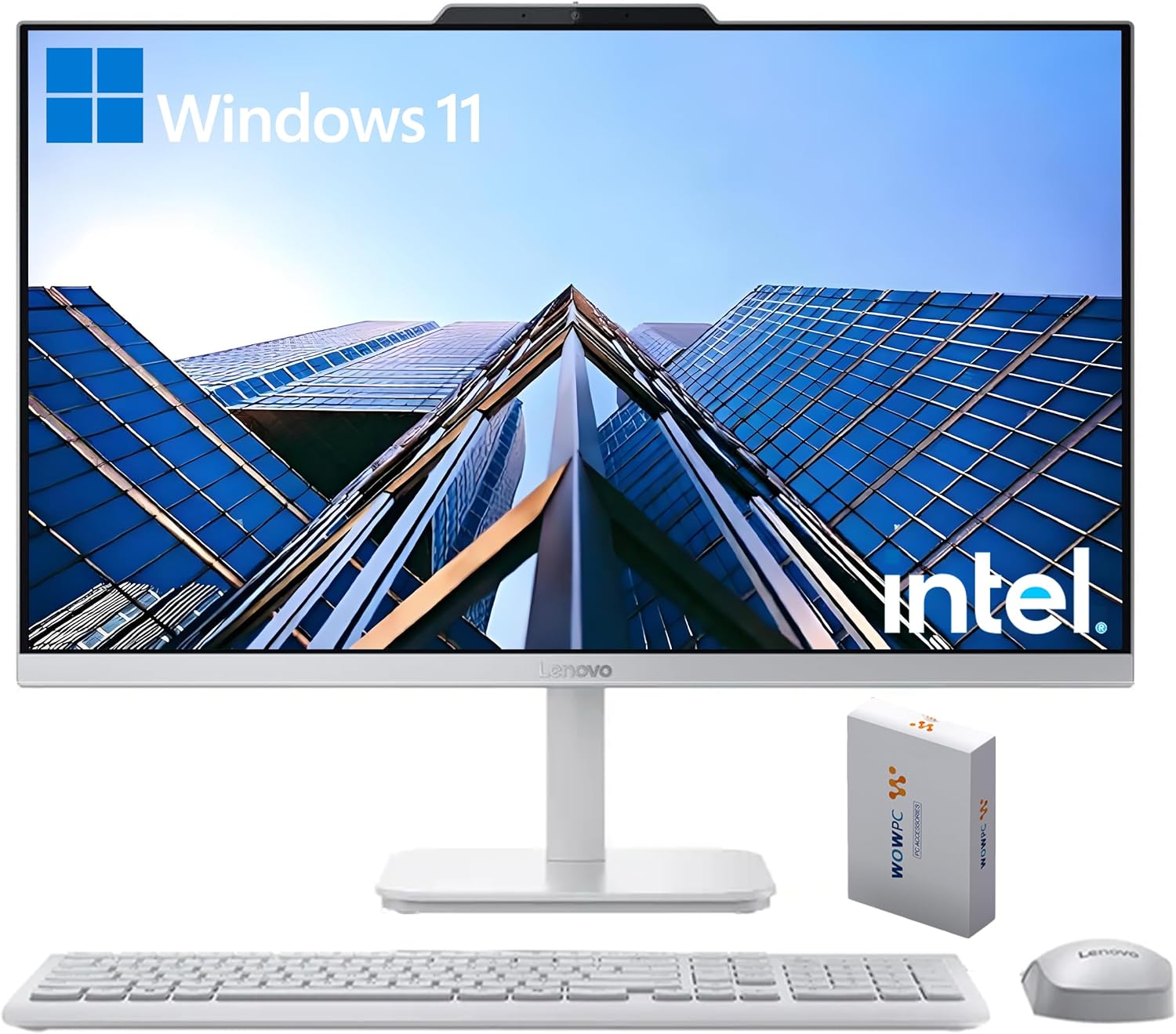Lenovo 24" FHD All-in-One Desktop Computer for Home & Office, Intel Processor, 16GB RAM, 128GB PCIe SSD, Business AIO, Vent-Hear, HDMI, Bluetooth 5.2, Wireless Keyboard & Mouse, Win 11