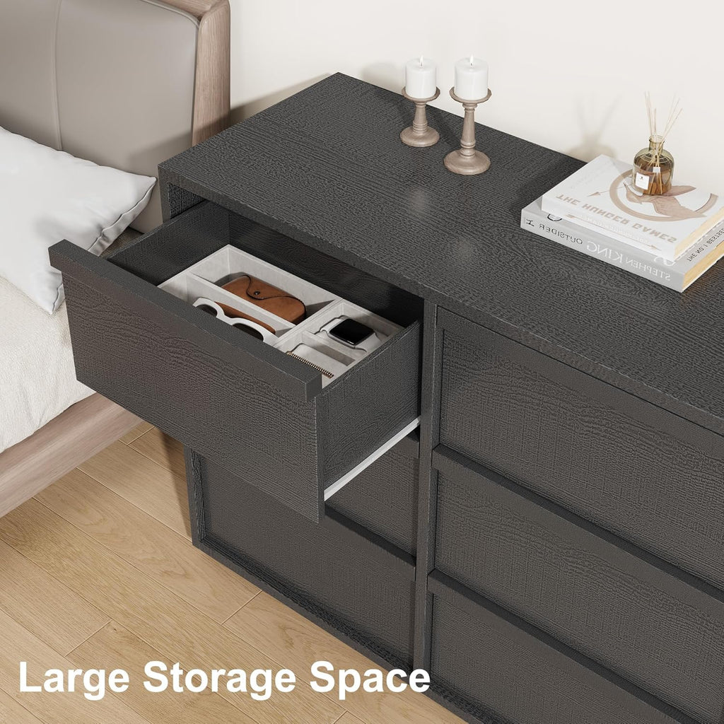 Garvee 9 Dresser for Bedroom, 58.7" Wide Dresser, Freestanding Horizontal Drawer with Storage, Wooden Closet Chest Storage for Living Room, Hallway, Entryway