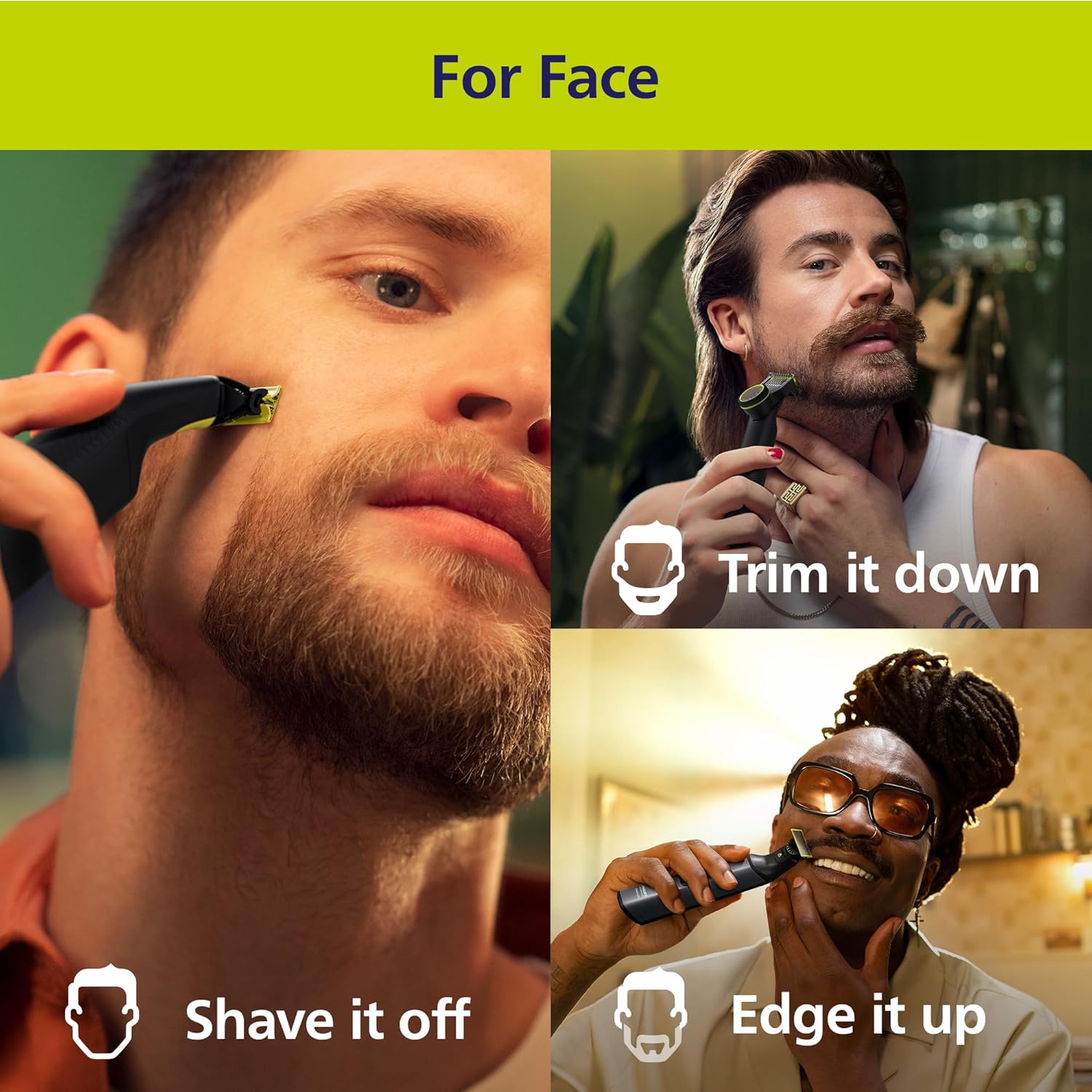 Philips Norelco OneBlade 360 Pro Face + Body, Hybrid Electric Beard Trimmer, Shaver and Bodygroomer, with 360 Blade Technology, Model QP6552/90