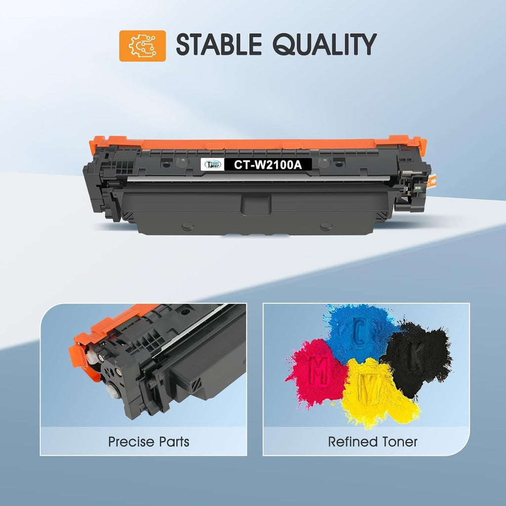 210A Toner Cartridges 4 Pack 210 4301fdw 4201dn Compatible for HP210A 210X for HP Color LaserJet Pro MFP 4301fdn 4201dn 4201dw W2100X W2100A Series Printer Ink ‎Black Cyan Yellow Magenta(with Chip)