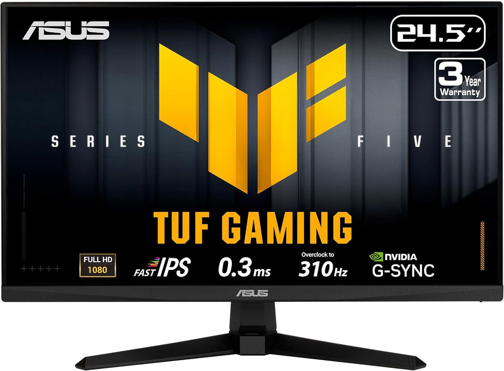 ASUS TUF Gaming Series 5 24.5” 1080P Monitor (VG259QMR5A) - Fast-IPS, 310Hz, 0.3ms, G-SYNC Compatible, FreeSync Premium, Extreme Low Motion Blur Sync, 99% sRGB, DisplayWidget, Gaming AI, 3 yr warranty