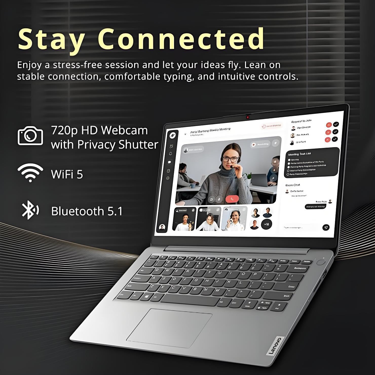 Lenovo 2026 Laptop Computer for Business and Student, Office 365, Copilot AI, Intel N4200, 4GB DDR4 RAM, 128GB eMMC, WiFi, Long Battery Life, Fast Charging, Grey