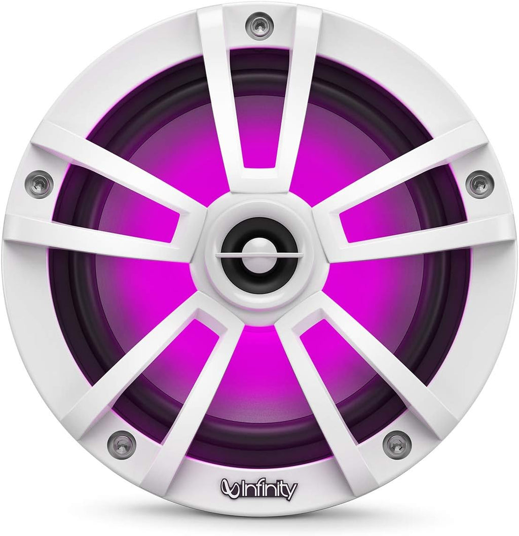 Infinity 622MLW Marine 6.5 Inch RGB LED Coaxial Speakers - White