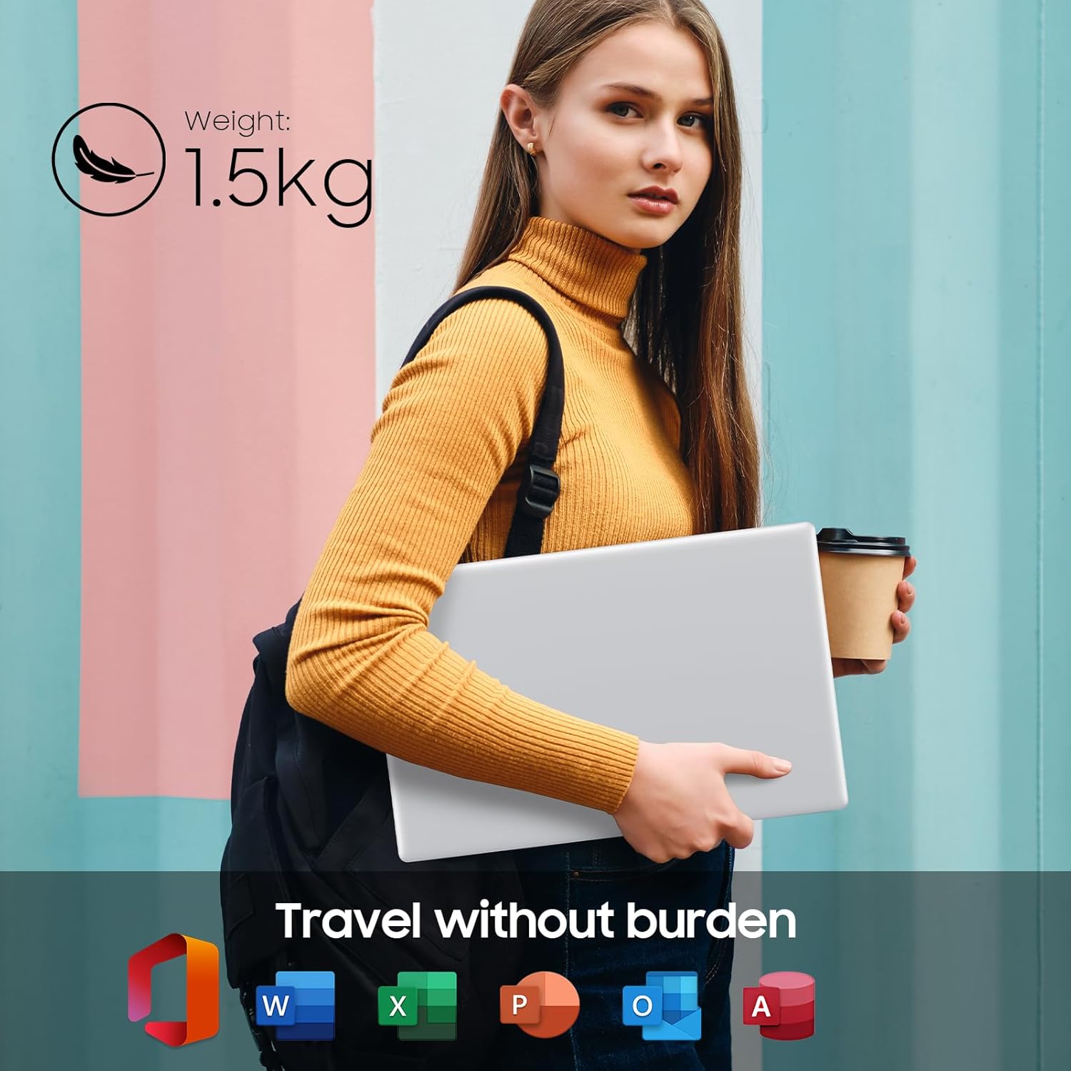 EYY 15.6" Laptop Computer, Win 11 Laptops with 8GB RAM 256GB SSD, Celeron N4000 Processor, 100% sRGB Screen, for Business, Student & Everyday Tasks, 5000mAh Battery, Dual Band WiFi