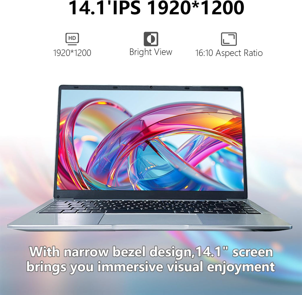 14.1 inch Laptop Computer, Quad Core Laptop Notebook Windows 11 Traditional Laptop with 4GB DDR4 256GB SSD 2.4/5G WiFi BT4.0 HDMI USB 3.0, Large Capacity Battery