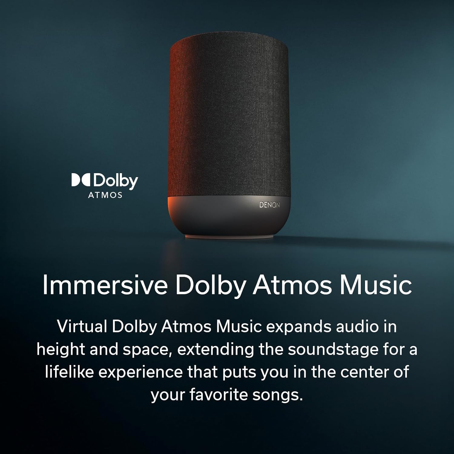 Denon Home 200 Speaker, Wireless Speaker with Stereo and 3D Dolby Atmos Music, Home Audio Device, HEOS Multiroom Music Control, Wi-Fi, Bluetooth, AirPlay 2, Charcoal