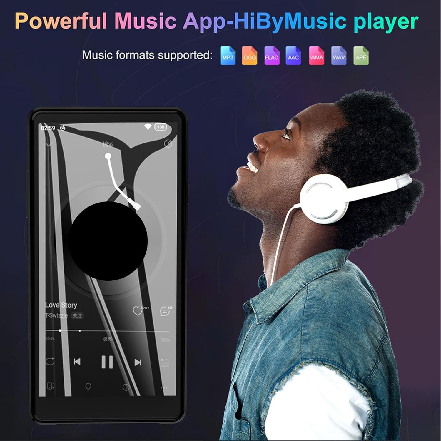 Generic 64G MP3 Player with Bluetooth and WiFi, 4.99" HD MP4 Player with 16MP Camera, Parental Manager App, Supports Up to 128GB, Portable Music Player for Teenager