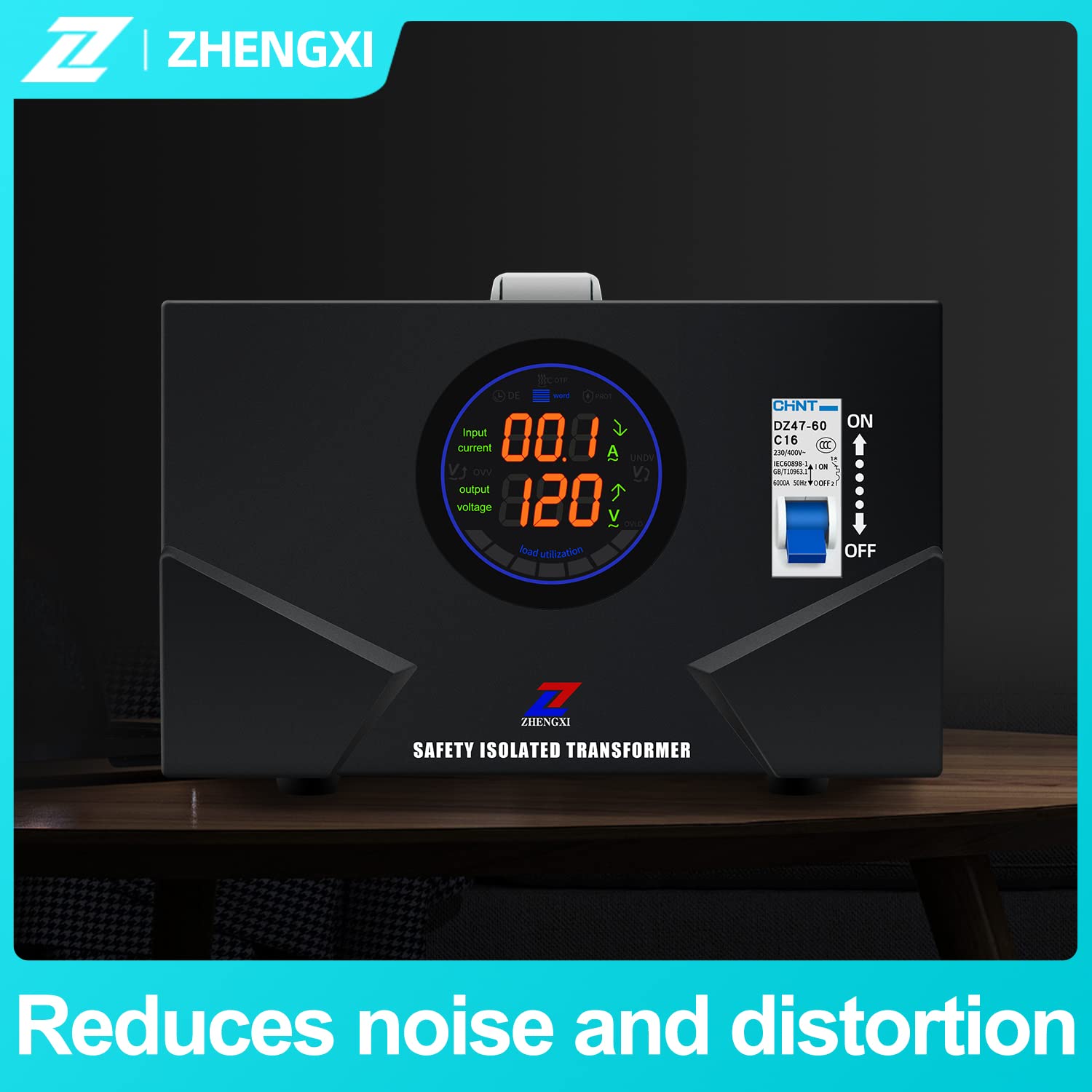 ZHENGXI Isolation Transformer 120V to 120V,500W Transformer Voltage Converter, 2 Output Sockets