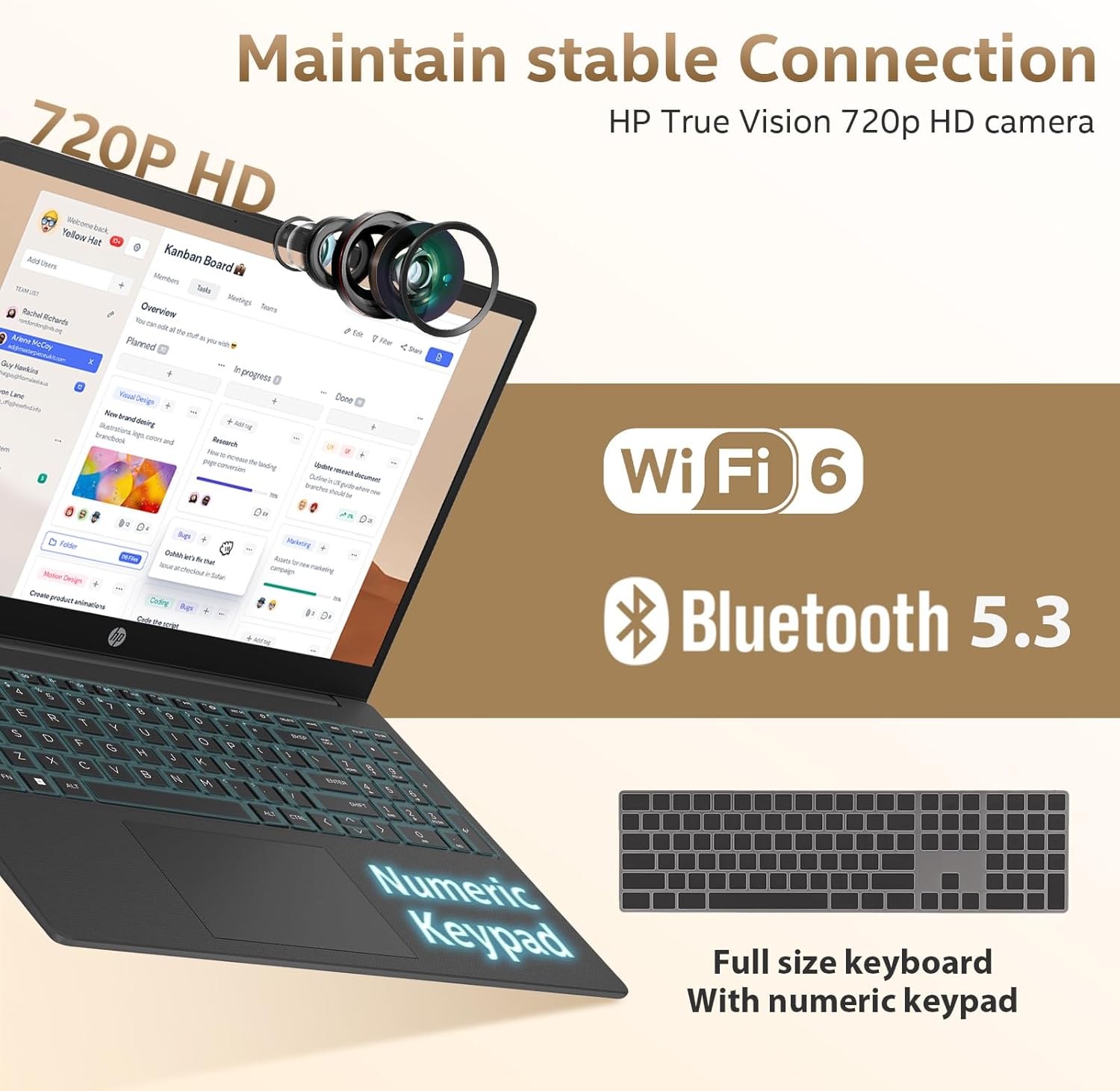 HP Flagship Business Laptop, 15.6" FHD IPS Display, AMD Ryzen 7 7730U, 20GB RAM, 512GB PCle SSD, Windows 11 Pro, Copilot AI, WiFi 6, Bluetooth, Numeric Keyboard, with Patented Accessories, Black