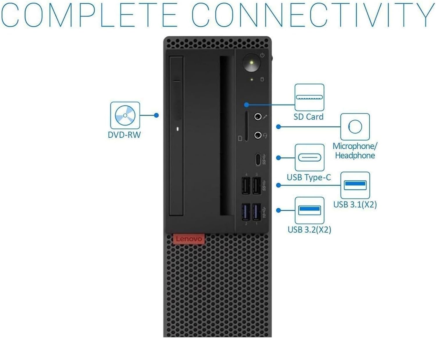 Lenovo ThinkCentre M720S SFF Desktop PC, Intel i5-8500, 16GB RAM, 512GB SSD, WiFi, Keyboard & Mouse, Windows11 Pro (Renewed)