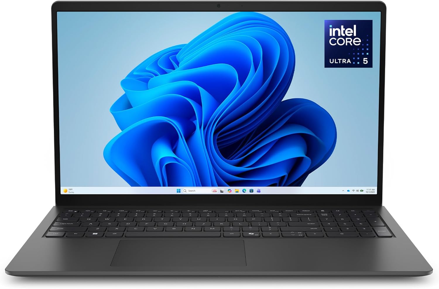 Dell 15 Laptop D15260-15.6-inch FHD 60Hz 300 nits Display, Intel Core Ultra 5 Processor 225U, Intel Graphics, 16GB Memory, 512GB SSD, English US Backlit Keyboard AI Copilot Hotkey, Windows 11 Home