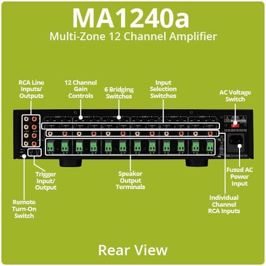 Dayton Audio MA1240a Multi-Zone 12 Channel Amplifier