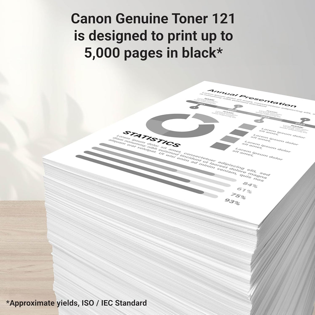 Canon Genuine 121 Black Toner Cartridge Compatible with D1650, D1620