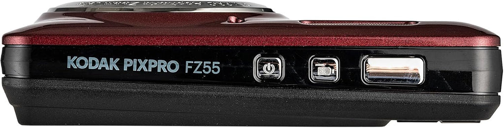 Kodak PIXPRO FZ55 Digital Camera (Red) | 16MP Sensor, 5X Optical Zoom, 28mm Wide-Angle Lens & Full HD Video | Great for Travel & Beginner Photography (FZ55RD) + 32GB Card + Case + Cleaning Cloth