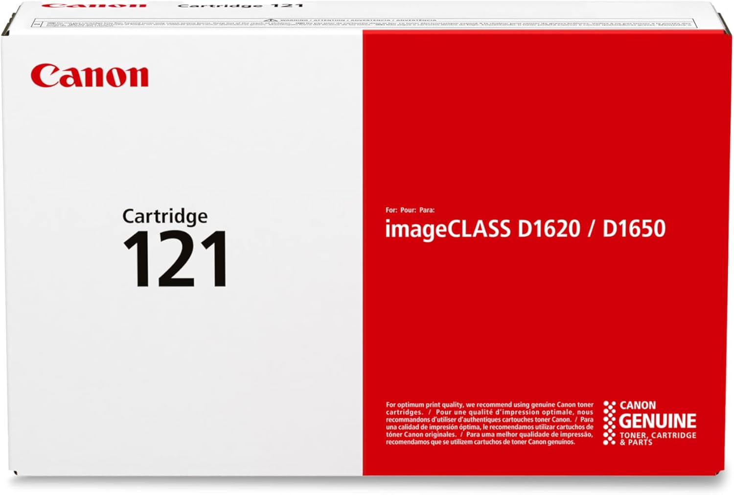 Canon Genuine 121 Black Toner Cartridge Compatible with D1650, D1620