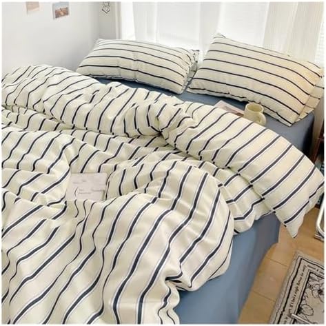 Soft Pure Cotton 4-Piece Bedding Set - Duvet Cover, Bed Sheet & Pillow Cases - Breathable, Comfortable, Hypoallergenic Bed Linen for Cozy Sleep