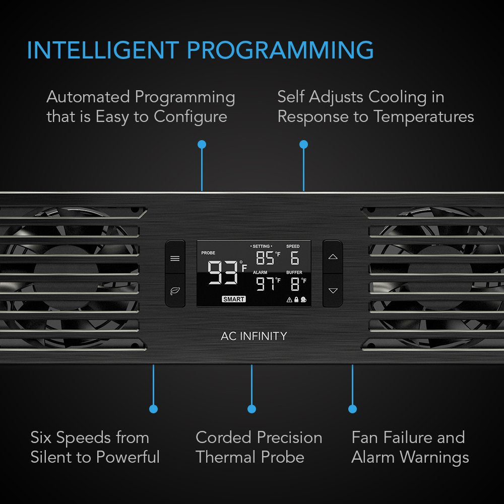 AC Infinity CLOUDPLATE T7, Rack Mount Fan Panel 2U, Exhaust Airflow, for Cooling AV, Home Theater, Network 19” Racks