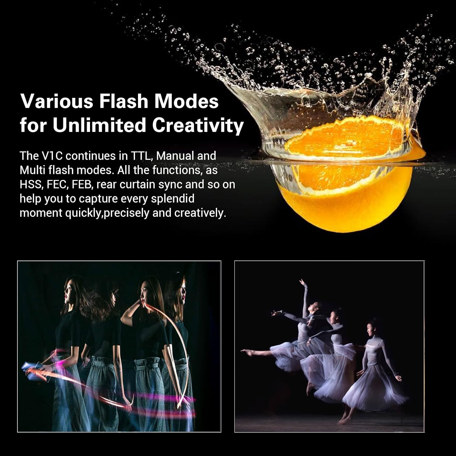 Godox V1 V1-C Flash for Canon, 2.4G TTL Round Head Camera Flash Speedlite HSS 1/8000s, 480 Full Power Flashes, Rechargable Li-ion Battery, 10 Levels LED Modeling Lamp, External Flash for Canon
