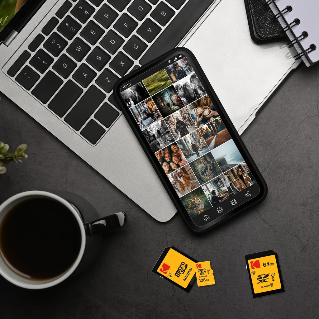 Kodak 64GB 10-Pack MicroSDXC Card, Class 10 UHS-I U1, with Adapter 10x Write Speed (10-Pack)